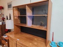 Teak Hutch with Sliding Glass Doors