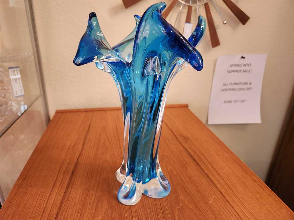 Blue Lorraine Glass Vase
