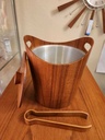 Made in Japan Teak Ice Bucket With Tongs