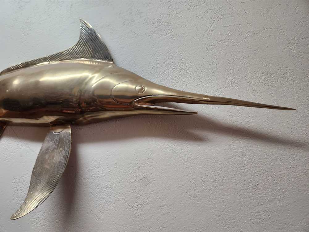 Large Brass Swordfish Wall Hanging