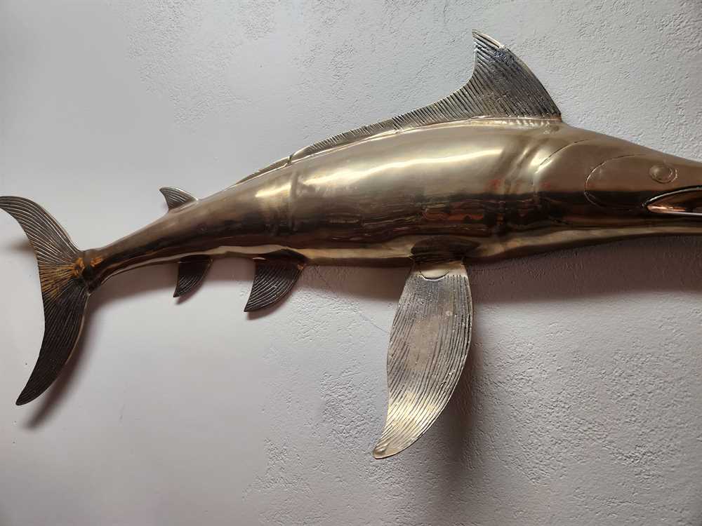 Large Brass Swordfish Wall Hanging