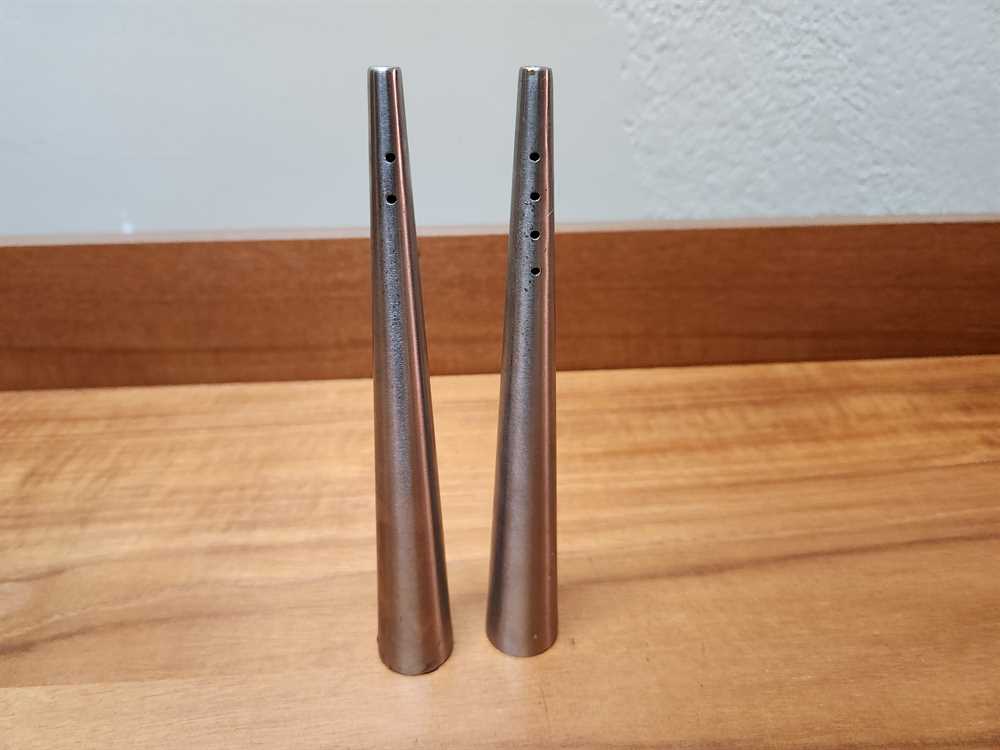 Vintage Modern Styled Pewter Salt & Pepper Shaker Set