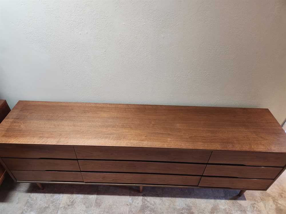 Large 9 Drawer Walnut Dresser