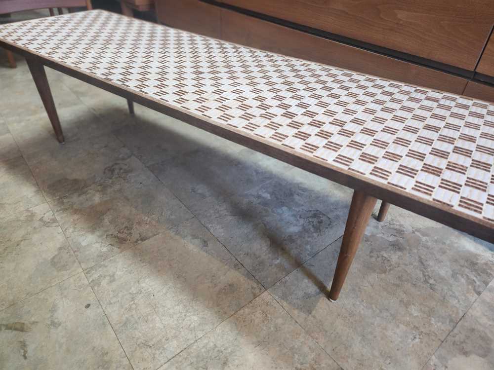 Teak and Tile Coffee Table