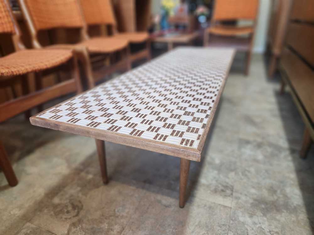 Teak and Tile Coffee Table