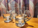 Set of 4 Krosno Poland "Bubble" Beer Mugs