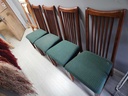 Set of 4 High Back Teak Dining Chairs