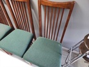 Set of 4 High Back Teak Dining Chairs