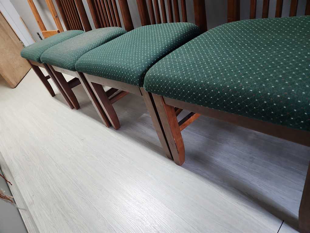 Set of 4 High Back Teak Dining Chairs
