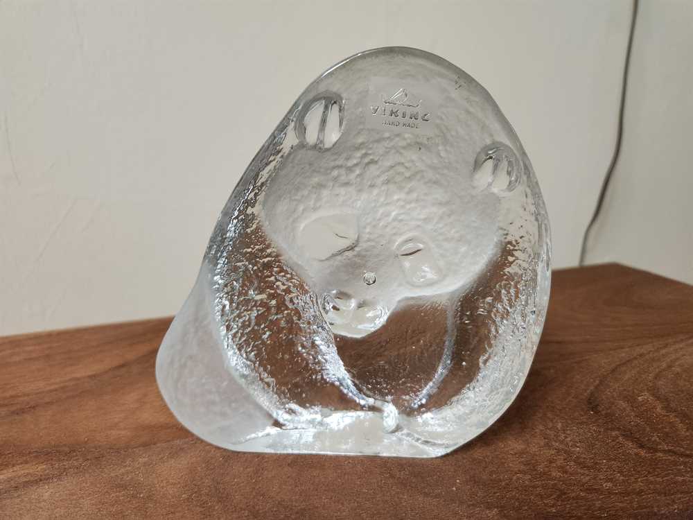 Viking Glass Panda Bear Paperweight