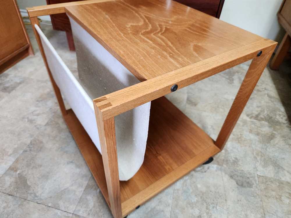 Danish Teak Magazine Table Side Table (On Wheels)