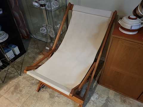 Teak Rocking Sling  Deck Chair