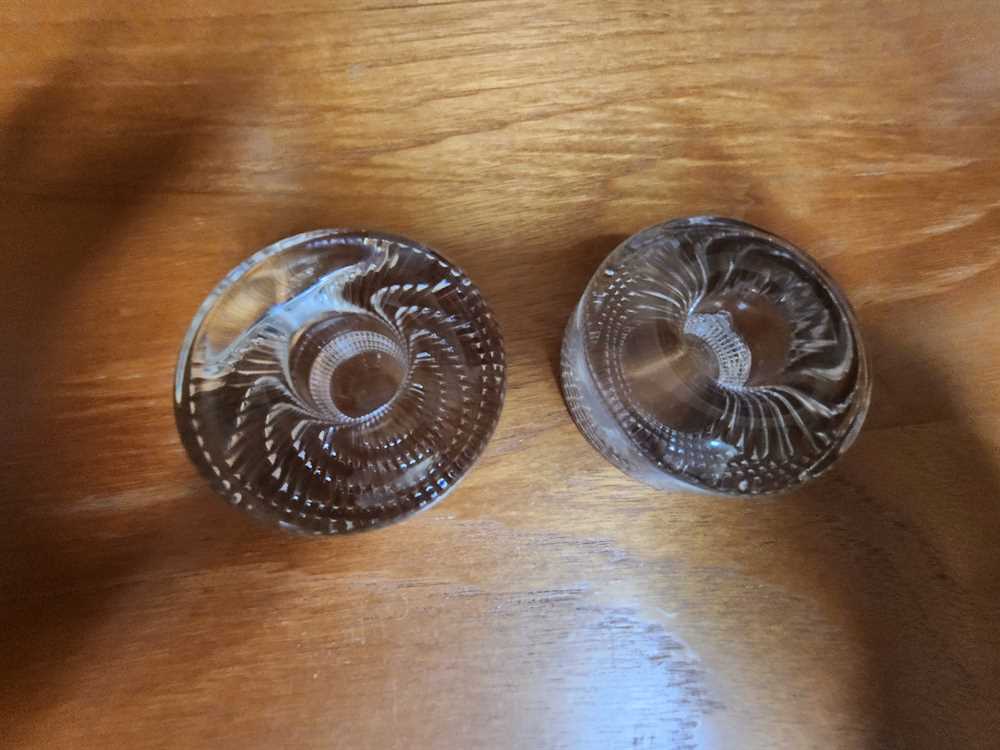 Pair of Kronljus Reijmyre Glasbruk Votive Holders