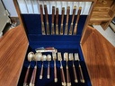 Vintage 1960s Jean Claude  Bronze and Rosewood 65 Piece Cutlery Set.  Made for American Express
