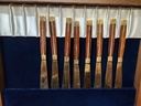 Vintage 1960s Jean Claude  Bronze and Rosewood 65 Piece Cutlery Set.  Made for American Express