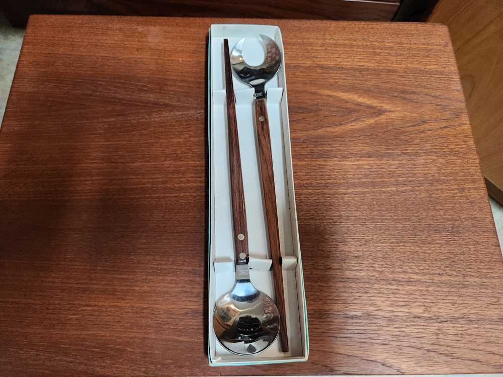 Teak and Stainless Salad Utensil Set