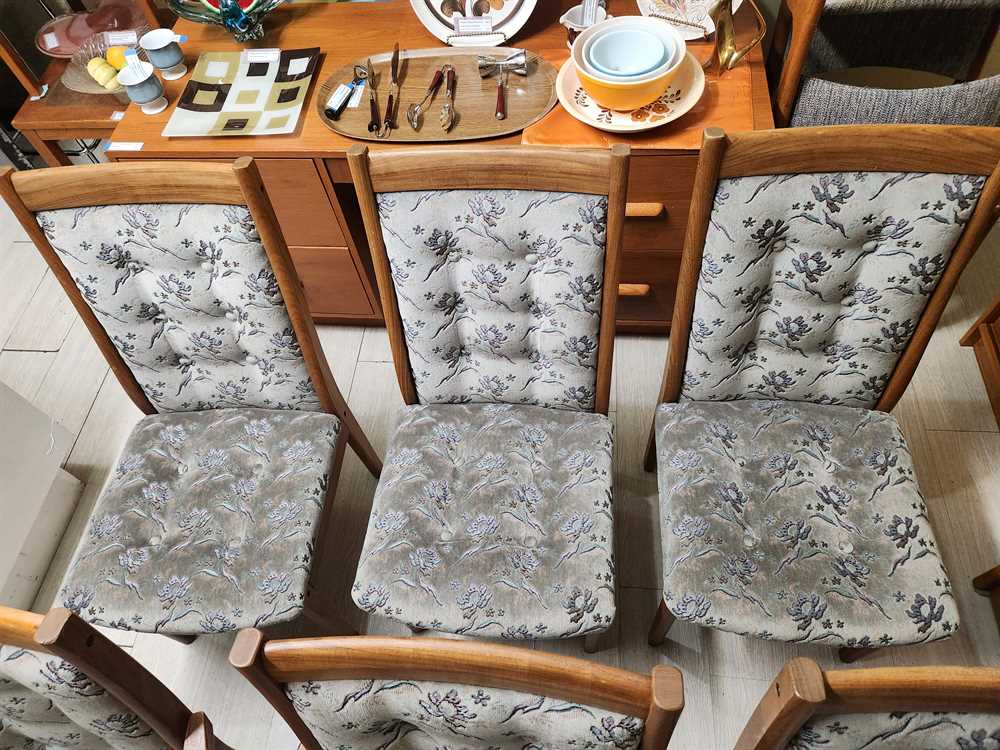 RS Associates Set of 4 Teak Highback Dining Chairs