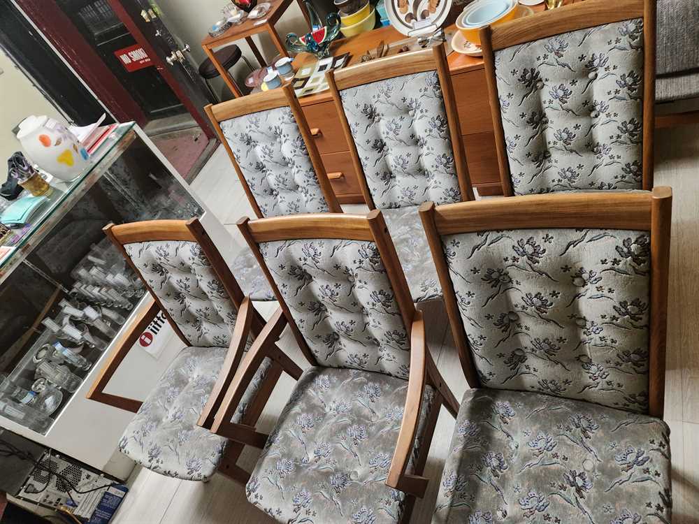 RS Associates Set of 4 Teak Highback Dining Chairs