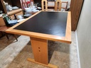 Gangso Mobler Denmark Beech & Black Linoleum Tile Dining / Kitchen Table