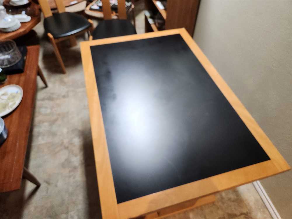 Gangso Mobler Denmark Beech & Black Linoleum Tile Dining / Kitchen Table