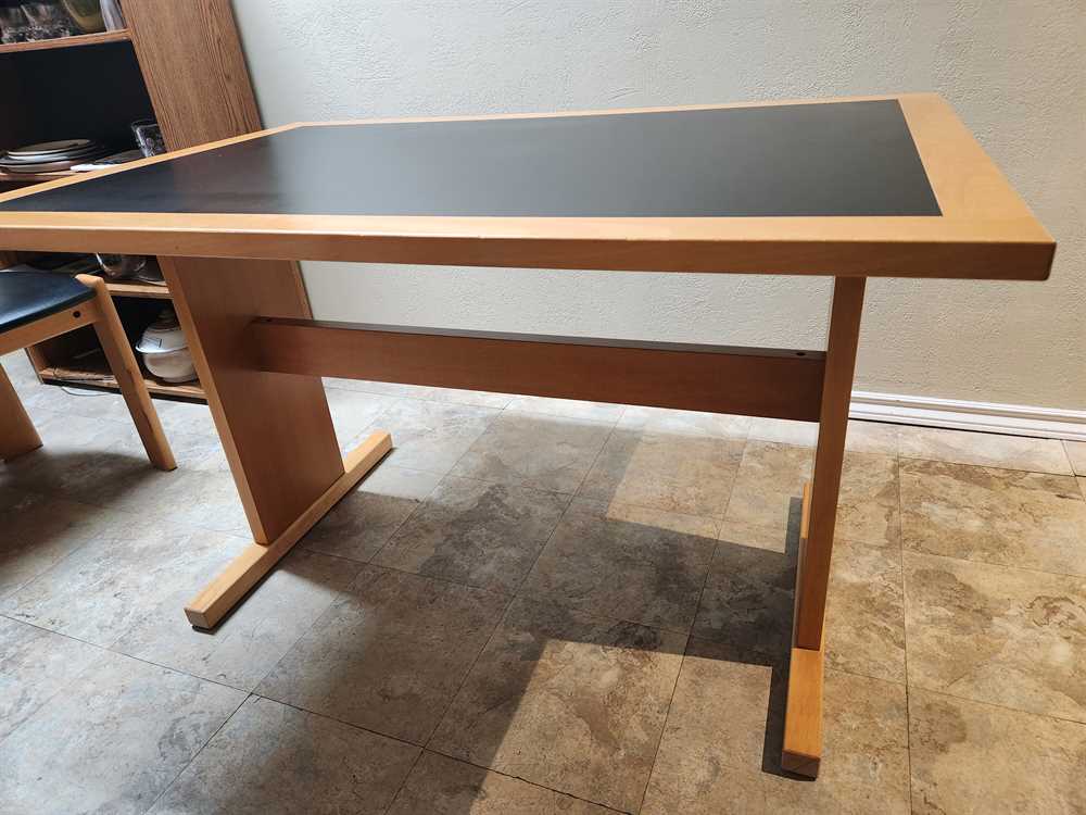 Gangso Mobler Denmark Beech & Black Linoleum Tile Dining / Kitchen Table
