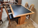 Gangso Mobler Denmark Beech & Black Linoleum Tile Dining / Kitchen Table