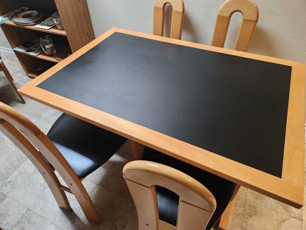 Gangso Mobler Denmark Beech & Black Linoleum Tile Dining / Kitchen Table
