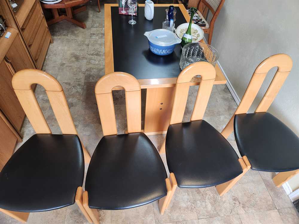 Set of 4 Italian Beech Dining Chairs