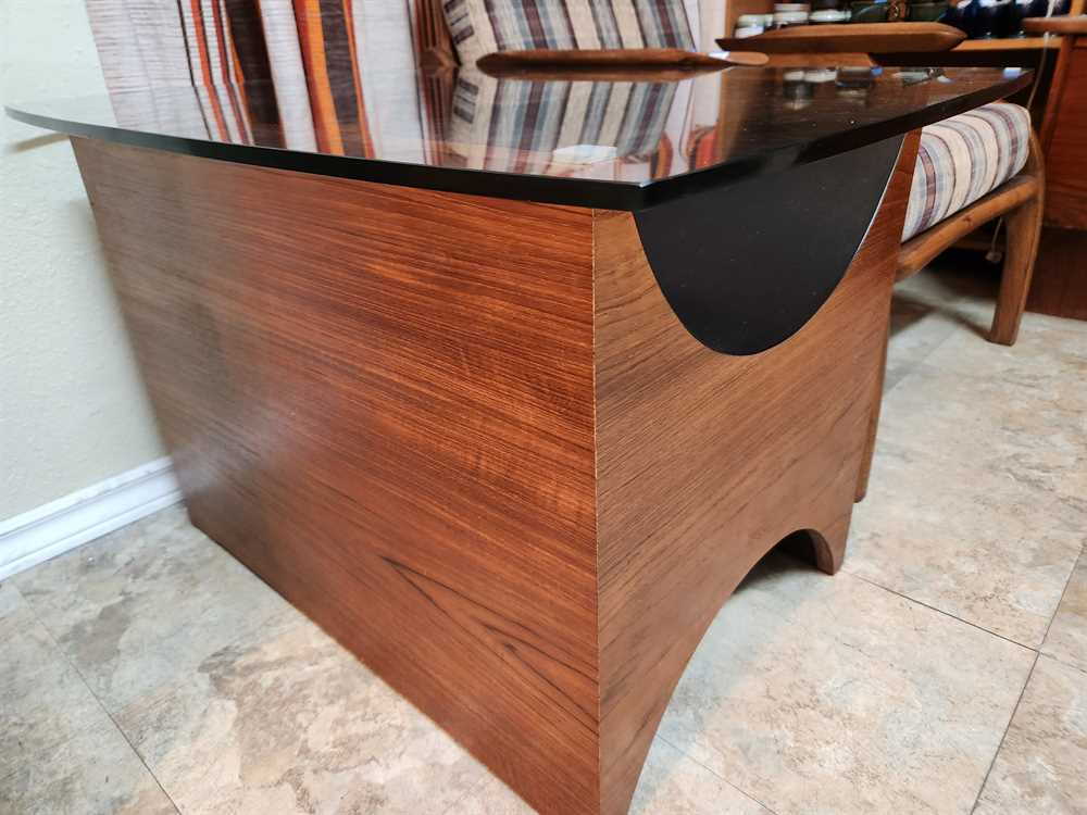 RS Associates Teak and Glass Top Side Table