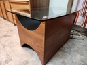 RS Associates Teak and Glass Top Side Table