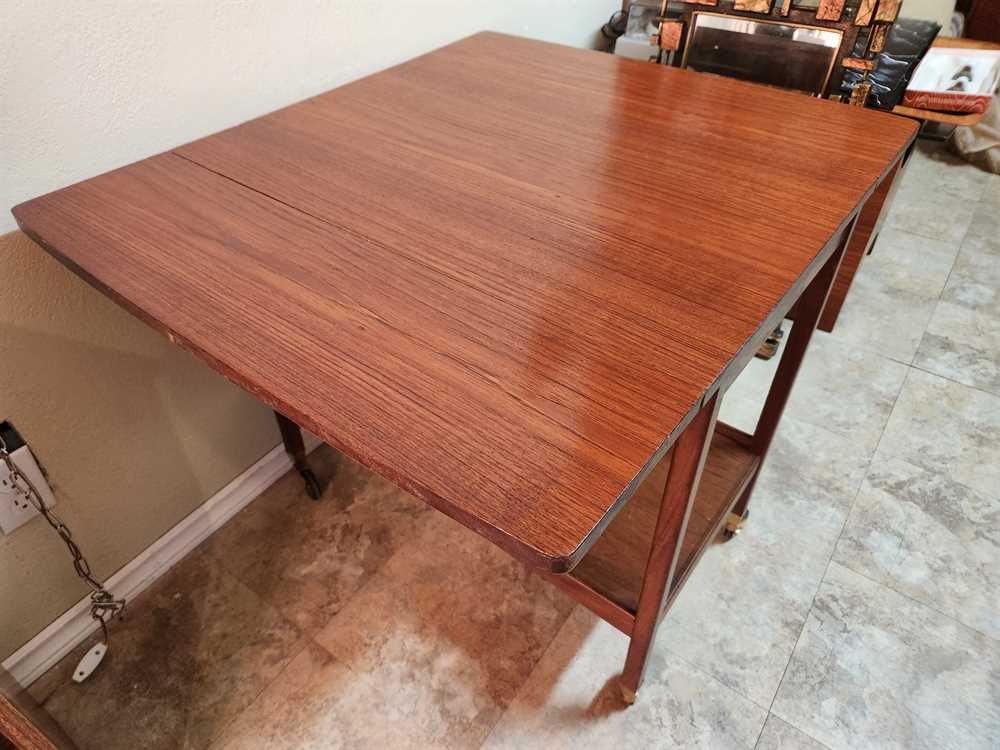 Afrormosia (African Teak) Serving Cart w/ Leaves by Fyne Ladye  of Banbury UK