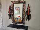 Syroco Brutalist Mirror, Shelf and Votive Holder Set - Complete