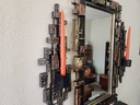 Syroco Brutalist Mirror, Shelf and Votive Holder Set - Complete