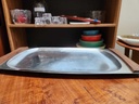 Large Teak and Stainless Serving Tray
