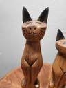 Pair of Teak Siamese Cats