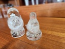 Pair of Altaglass Bird paperweights (Medicine Hat)