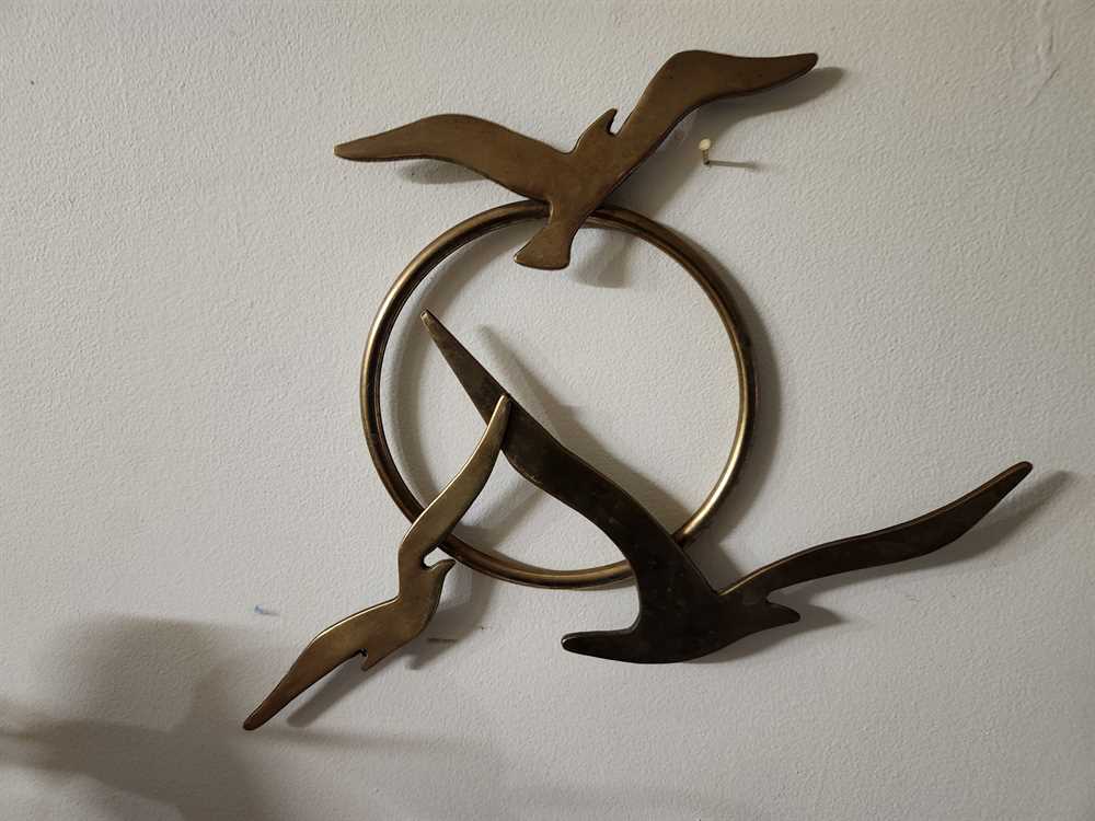 Brass Seagulls Wall Hanging