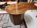 Deilcraft Round Walnut Side Table w/ storage