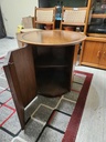 Deilcraft Round Walnut Side Table w/ storage