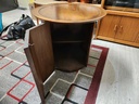 Deilcraft Round Walnut Side Table w/ storage