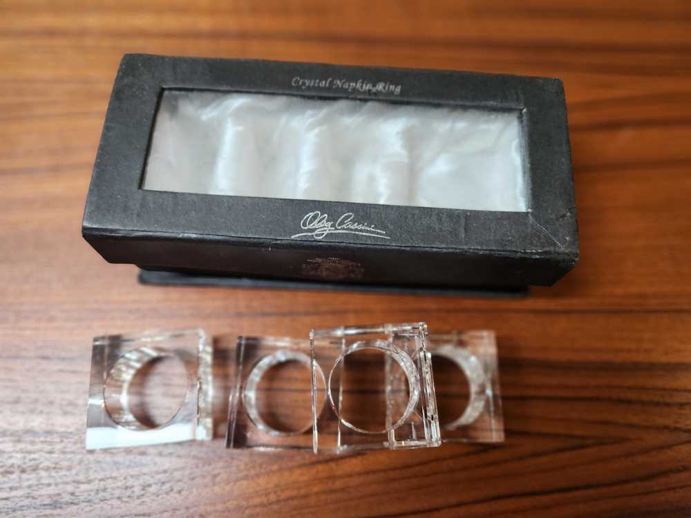 Thomas Rosenthal Crystal Napkin Rings by Oleg Cassini