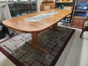 Gangso Mobler Dining Table w/ hand painted Italian Tiles and 1 Leaf.  Signed by artist.
