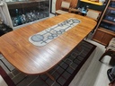 Gangso Mobler Dining Table w/ hand painted Italian Tiles and 1 Leaf.  Signed by artist.