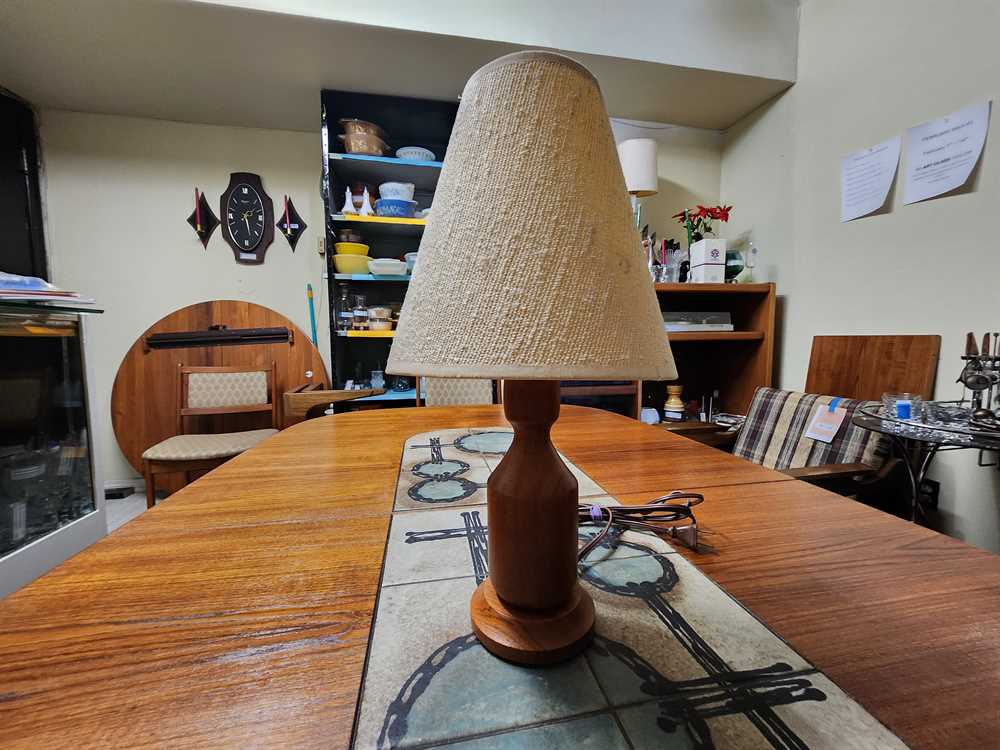 Small Teak Table Lamp