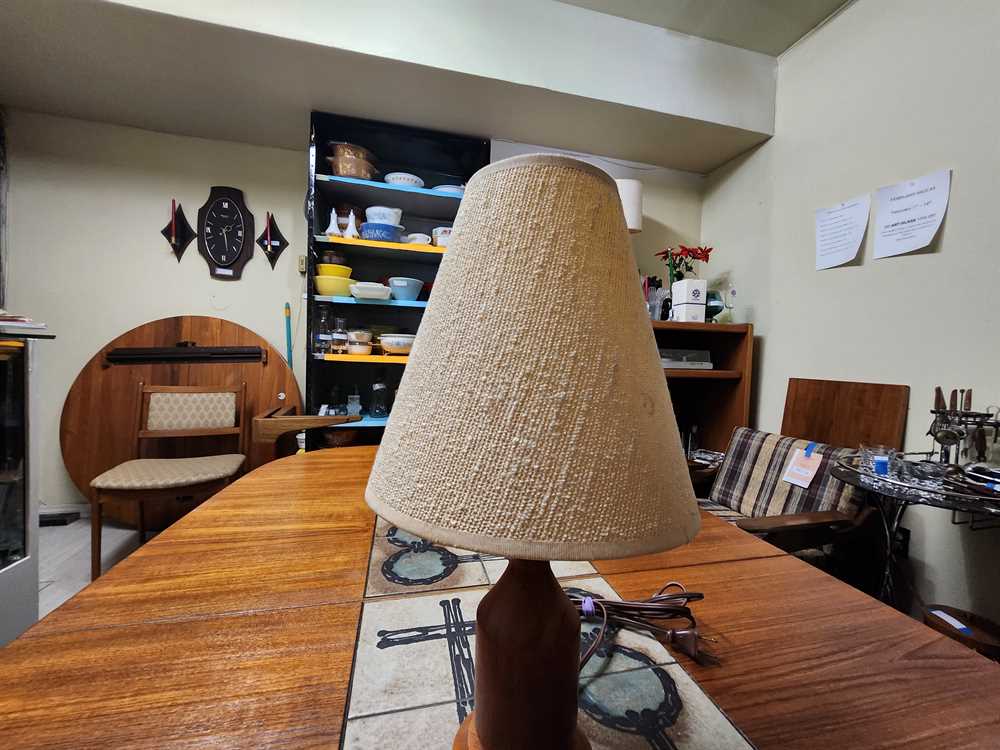 Small Teak Table Lamp