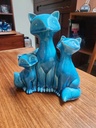 Large Ceramic Fox Family Sculpture