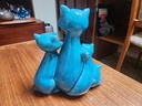 Large Ceramic Fox Family Sculpture