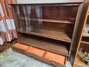 Large Walnut Display Cabinet w/3 Drawers