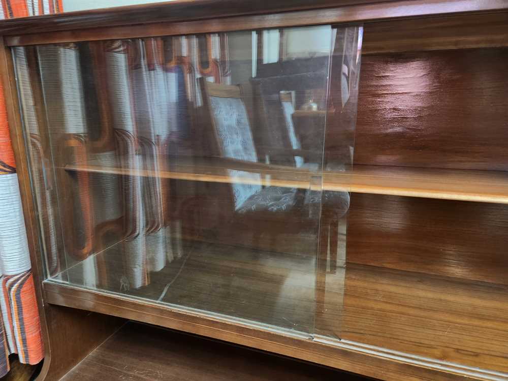 Large Walnut Display Cabinet w/3 Drawers