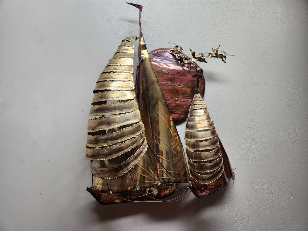 Torch Art Sailboats Under Sun Wall Hanging